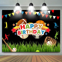 Bunt Flaggen Sterne Junge Sport Glücklich Geburtstag Hintergrund