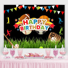 Bunt Flaggen Sterne Junge Sport Glücklich Geburtstag Hintergrund