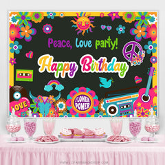 Bunt Blumen Frieden Liebe Glücklich Geburtstag Party Hintergrund