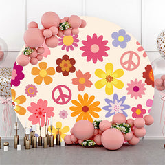 Bunt Blume Frieden Symble Runden Geburtstag Hintergrund