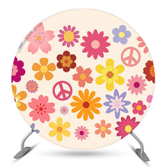 Bunt Blume Frieden Symble Runden Geburtstag Hintergrund