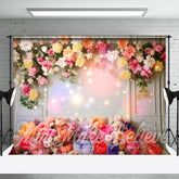 Bunt Blumen Weiß Wand Bokeh Frühling Hintergrund