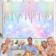 Bunt Funkeln Bokeh Regenbogen Szene Geburtstag Hintergrund