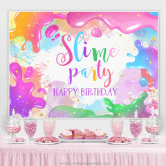 Bunt Funkeln Schleim Party Glücklich Geburtstag Hintergrund