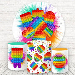 Bunt Graffiti Pop Wand Runden Geburtstag Hintergrund Bausatz