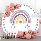 Bunt Herz Und Regenbogen Kreis Baby Dusche Hintergrund