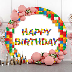 Bunt Lego Runden Glücklich Geburtstag Hintergrund Für Kinder