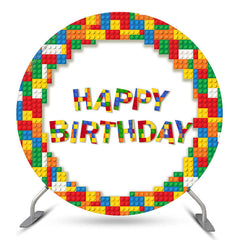 Bunt Lego Runden Glücklich Geburtstag Hintergrund Für Kinder