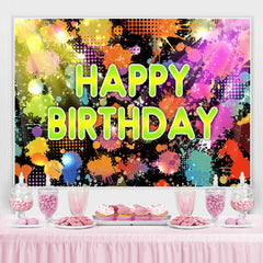 Bunt Beleuchtung Und Graffiti Glücklich Geburtstag Hintergrund