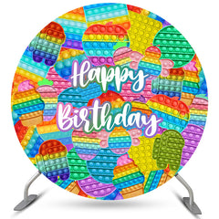 Bunt Pop Es Zappeln Glücklich Geburtstag Runden Hintergründe