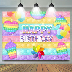 POP Es Snack Und Ballon Glücklich Geburtstag Hintergrund