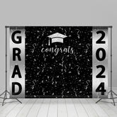 Glückwunsch Silber Bänder Schwarz Abschluss Hintergrund