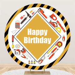Konstruktion Werkzeuge Glücklich Geburtstag Runden Hintergrund Für Kind