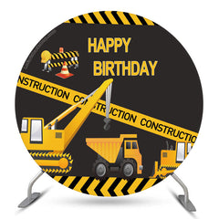 Konstruktion LKW Glücklich Geburtstag Runden Hintergrund