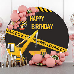Konstruktion LKW Glücklich Geburtstag Runden Hintergrund