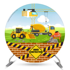 Konstruktion LKW Runden Geburtstag Hintergrund Bausatz Für Junge