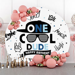 Cool Alter Junge Glücklich 1 Geburtstag Runden Hintergrund