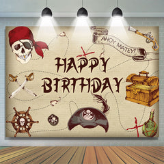 Korsar Karikatur Ahoi Matthew Glücklich Geburtstag Hintergrund