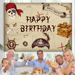 Korsar Karikatur Ahoi Matthew Glücklich Geburtstag Hintergrund
