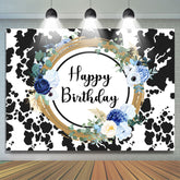 Kuh Aufbringen blumiger süßer Glücklich Geburtstag Hintergrund