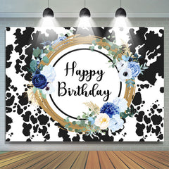 Kuh Aufbringen blumiger süßer Glücklich Geburtstag Hintergrund