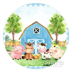Cowboy nach vorne Mit Tiere Himmel Runden Geburtstag Hintergrund
