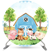 Cowboy nach vorne Mit Tiere Himmel Runden Geburtstag Hintergrund