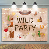 Cowboy Muster Wild Glücklich Geburtstag Party Hintergrund Banner