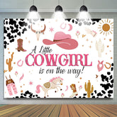 Cowgirl Ist An Der Weg Süss Babydusche Hintergrund