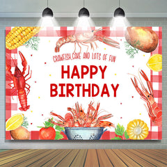 Langusten Kuchen Und Viele Von Spaß Glücklich Geburtstag Hintergrund