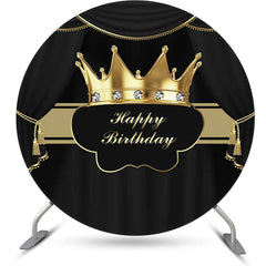 Krone Schwarz Gold Diamant Runden Geburtstag Hintergrund