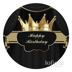Krone Schwarz Gold Diamant Runden Geburtstag Hintergrund