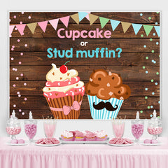 Cupcake Und Zucht Muffin Geschlecht babydusche Hintergrund