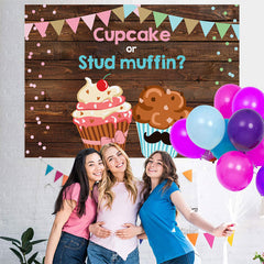 Cupcake Und Zucht Muffin Geschlecht babydusche Hintergrund