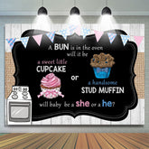 Cupcake Oder Zucht Muffin Geschlecht Aufdecken Hintergrund für Baby Dusche
