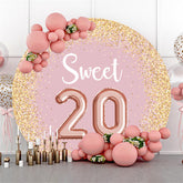 Brauch Runden Rosa 20 Geburtstag Backdorp Für Party