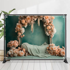 Cyan Gewölbt Orange Blumen Elegant Hochzeit Hintergrund