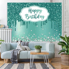 Cyan Diamanten Funkeln Bokeh Glücklich Geburtstag Hintergrund