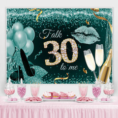 Cyan Funkeln Bokeh 30 Glücklich Geburtstag Party Hintergrund