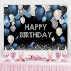 Dunkel Und Silber Bokeh Ballon Glücklich Geburtstag Hintergrund