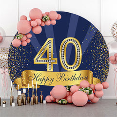 Dunkel Blau Funkeln Runden 40 Geburtstag Hintergrund Abdeckung