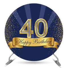 Dunkel Blau Funkeln Runden 40 Geburtstag Hintergrund Abdeckung