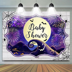 Dunkel Lila Halloween Mond Nacht Babydusche Hintergrund