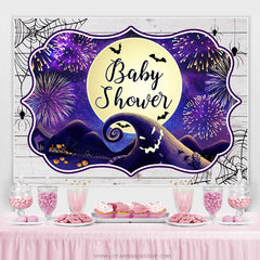 Dunkel Lila Halloween Mond Nacht Babydusche Hintergrund