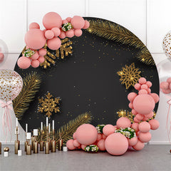 Geschenke Grau Mit Gold Schneeflocke Kreis Weihnachten Hintergrund
