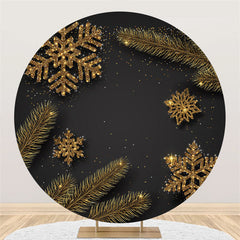 Geschenke Grau Mit Gold Schneeflocke Kreis Weihnachten Hintergrund
