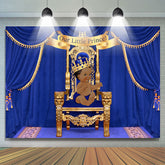 Tief Blau Wenig Prinz Baby Dusche Hintergrund Für Junge