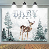 Reh In Schnee Und Schnee Berg babydusche Hintergrund