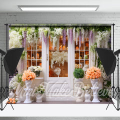 Dicht Blütchen Rosen Weiß Tür Foto Frühling Hintergrund