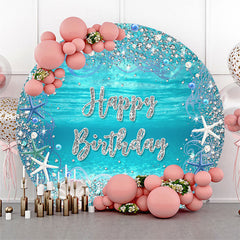 Diamant Blau Unterseeisch Glücklich Geburtstag Runden Hintergrund